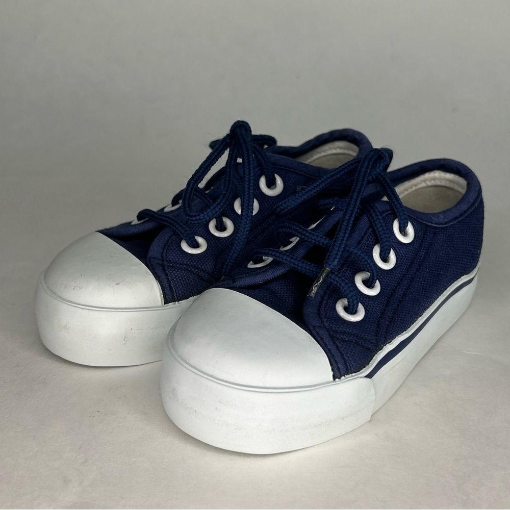 Gymsports Gymboree Slip On Sneaker Blue White Lace Up Size 5 Kids